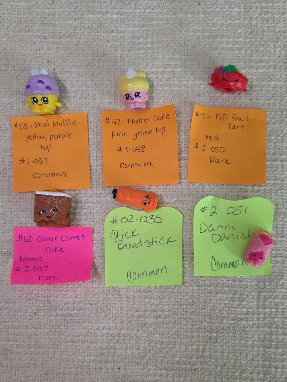 Shopkins Bakery Lot of 12 Season 1 & 2 Rare Fruit Tart & Carrie Carrot Cake